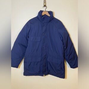 Eddie Bauer Premium Quality Goose Down Parka Men's Medium Blue Puffer Jacket